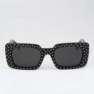 NEW Celine CL4213IS 01A ANIMATION XMAS Black Grey Rectangle Women Sunglasses